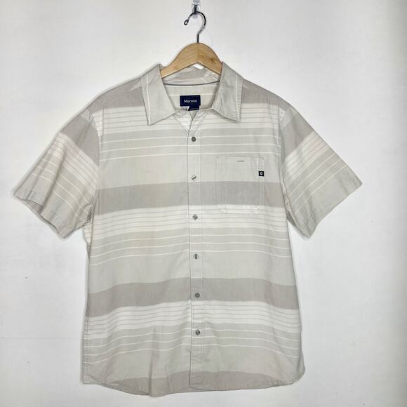 MARMOT Gray Striped Button Up - Picture 1 of 3